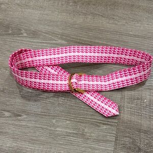 Vineyard Vines Pink and White Women's D-Ring Belt NWOT